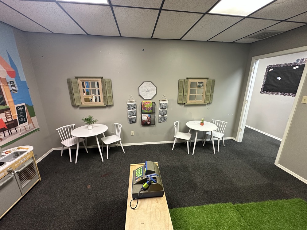 Cafe play room with child-sized tables